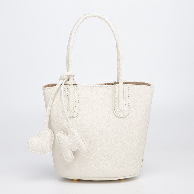 Korean Style Basket Handbag for Women, Versatile Bucket Crossbody Bag, Spring and Autumn Textured Trendy Shoulder Bag for Women
