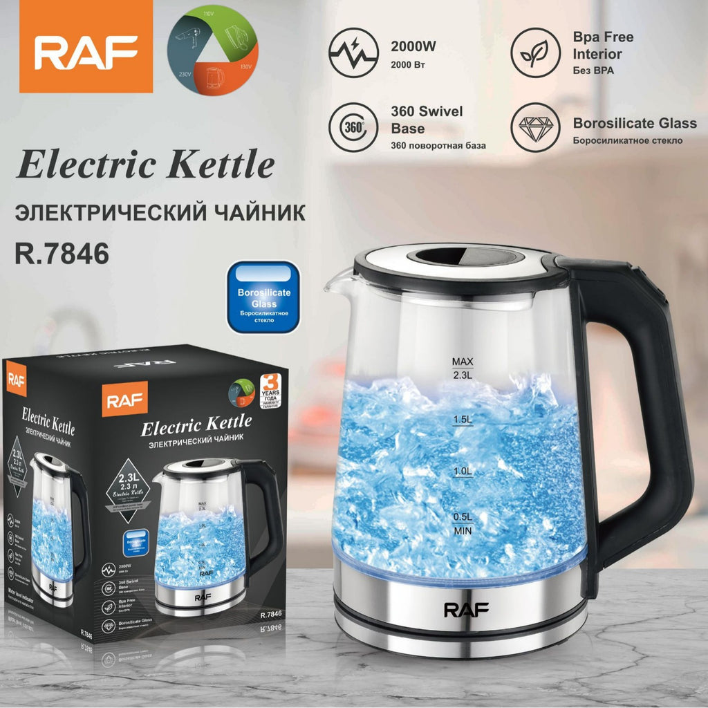 European Standard Household High Borosilicate Glass Electric Kettle Blue Light Steam Electric Tea Kettle Health Kettle Multifunctional Tea Maker