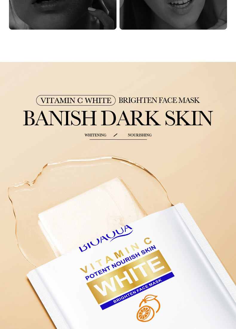 VC Whitening Mask BIOAOUA Vitamin C Hydrating, moisturizing, and brightening skin tone cross-border wholesale