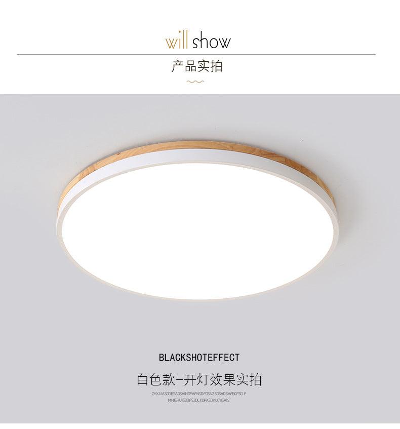 Nordic Solid Wood Macaron Ceiling Light led Round Iron Art Bedroom Lamp Living Room Lamp Home Decor