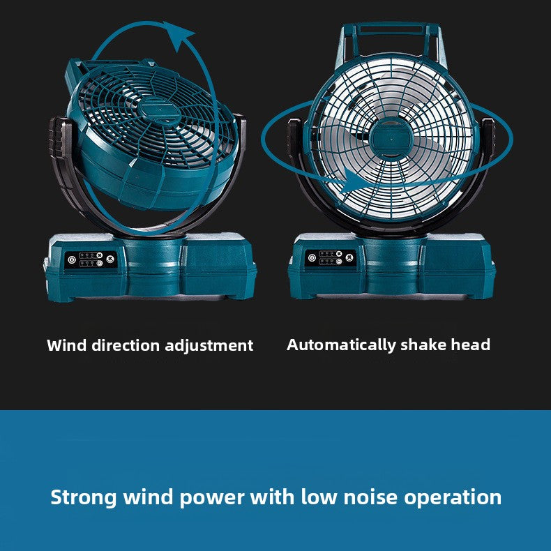 MT Lithium Battery Fan Rechargeable Dual-use Home Car Outdoor Portable Three-speed Shaking Head Floor Fan Wholesale