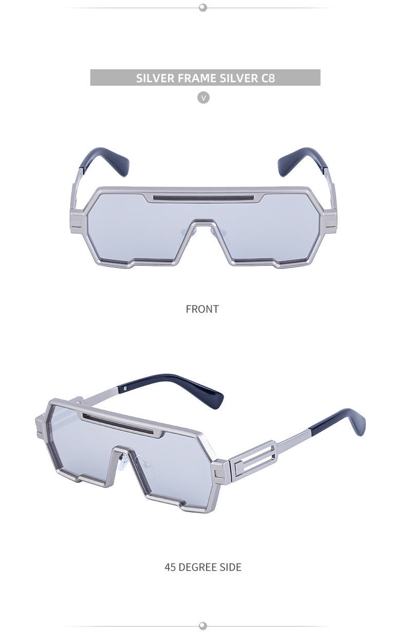 Vintage Sunglasses for Men, Steampunk Style, Irregular Sunglasses, High-End Driving Glasses, Sun Protection Integrated Glasses for Women