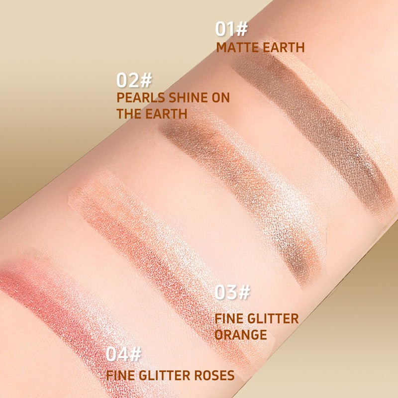 One-Stroke Gradient Lazy Three-Color Eyeshadow Stick Matte Shimmer Pearl Highlight Eyeshadow Pen