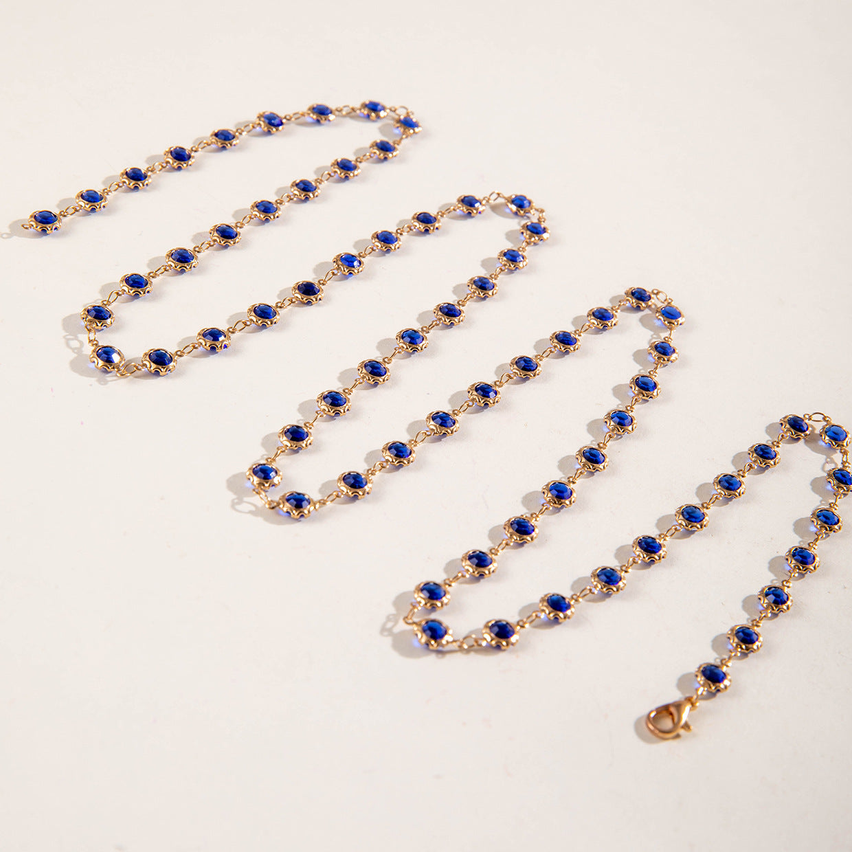 Simple Colorful Beaded Tassel y Chain Necklace Elegant Versatile Diamond-Studded Sweater Chain Jewelry
