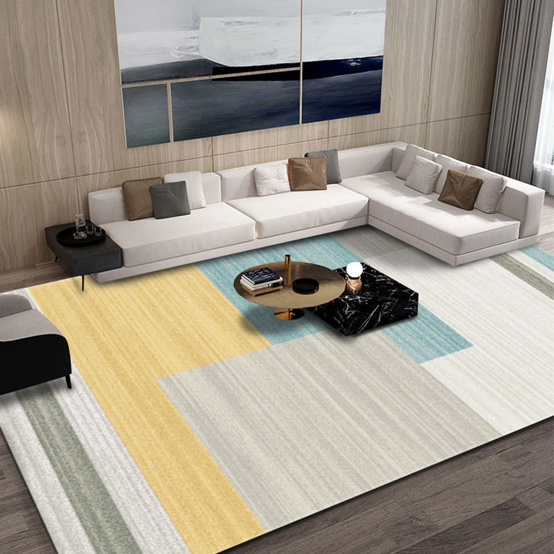 Carpet for Living Room, Stain-Resistant, Easy to Clean, Crystal Velvet Sofa Coffee Table Rug, Cooling, Silent, Light Luxury, Non-Slip Bedroom Bedside Rug