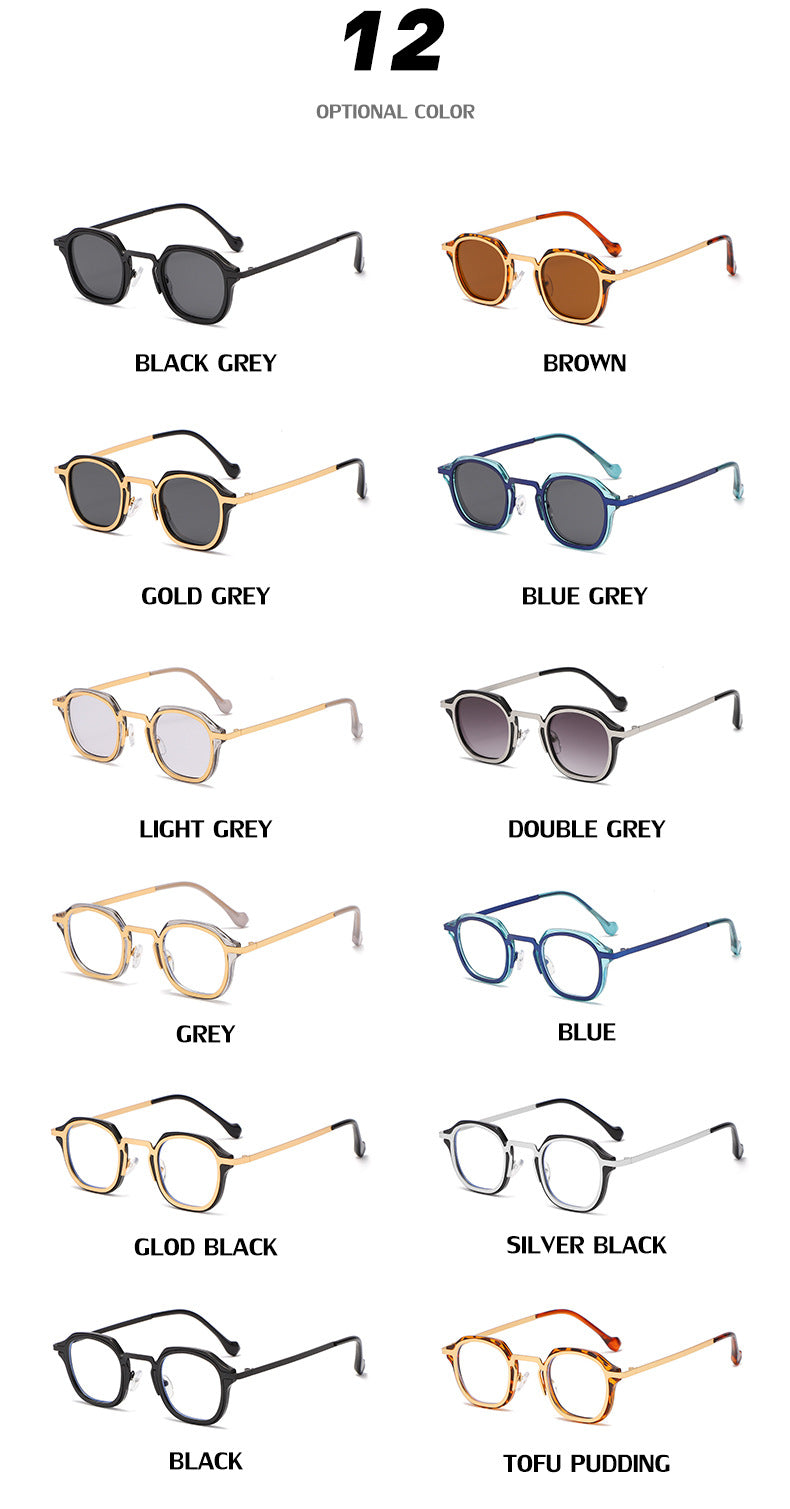 New Fashion Small Frame Sunglasses for Men, European and American Classic Retro Sunglasses, Steampunk Trendy High-End Glasses for Women