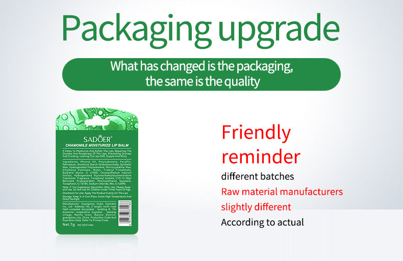 Full English Lip Balm SADOER Honey Hydrating Avocado Anti-Dry Crack Peach Lip Mask  Wholesale