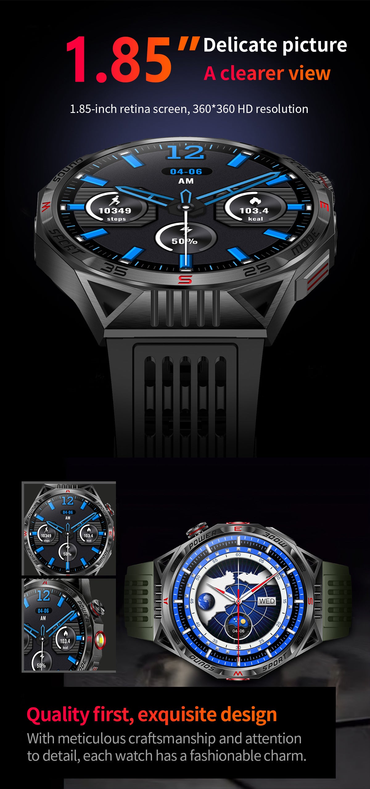 HT28Smart Watch Bluetooth Call True Heart Rate Step Sleep Breathing Training Deep Waterproof Flashlight Sports