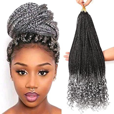 Cross-border European and American Wig Straight Top Loose Tail Three-strand Braid Crochet Hair GoddessBoxBraidshair Fluffy