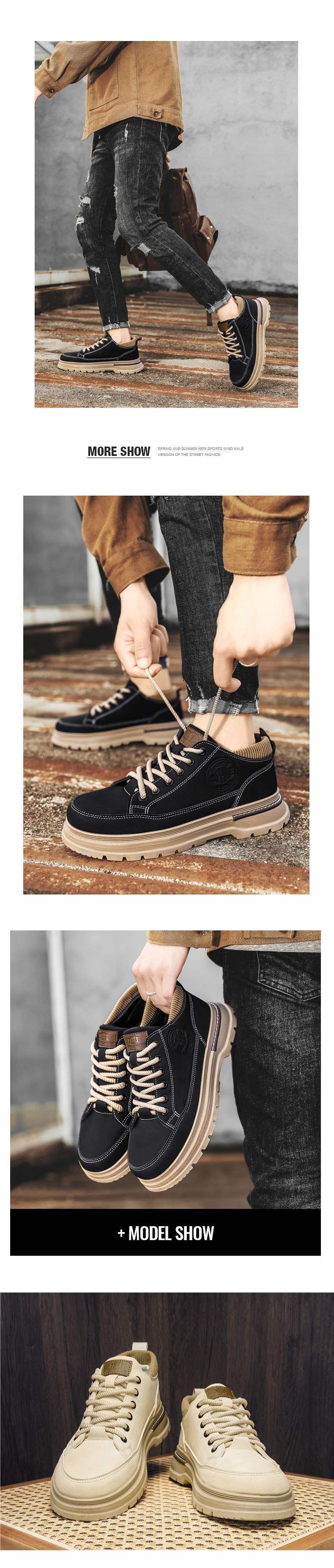 Plus Size Men's Martin Boots Sports Shoes Workwear Short Boots Trendy Men's Casual Versatile Outdoor Shoes Men's Style