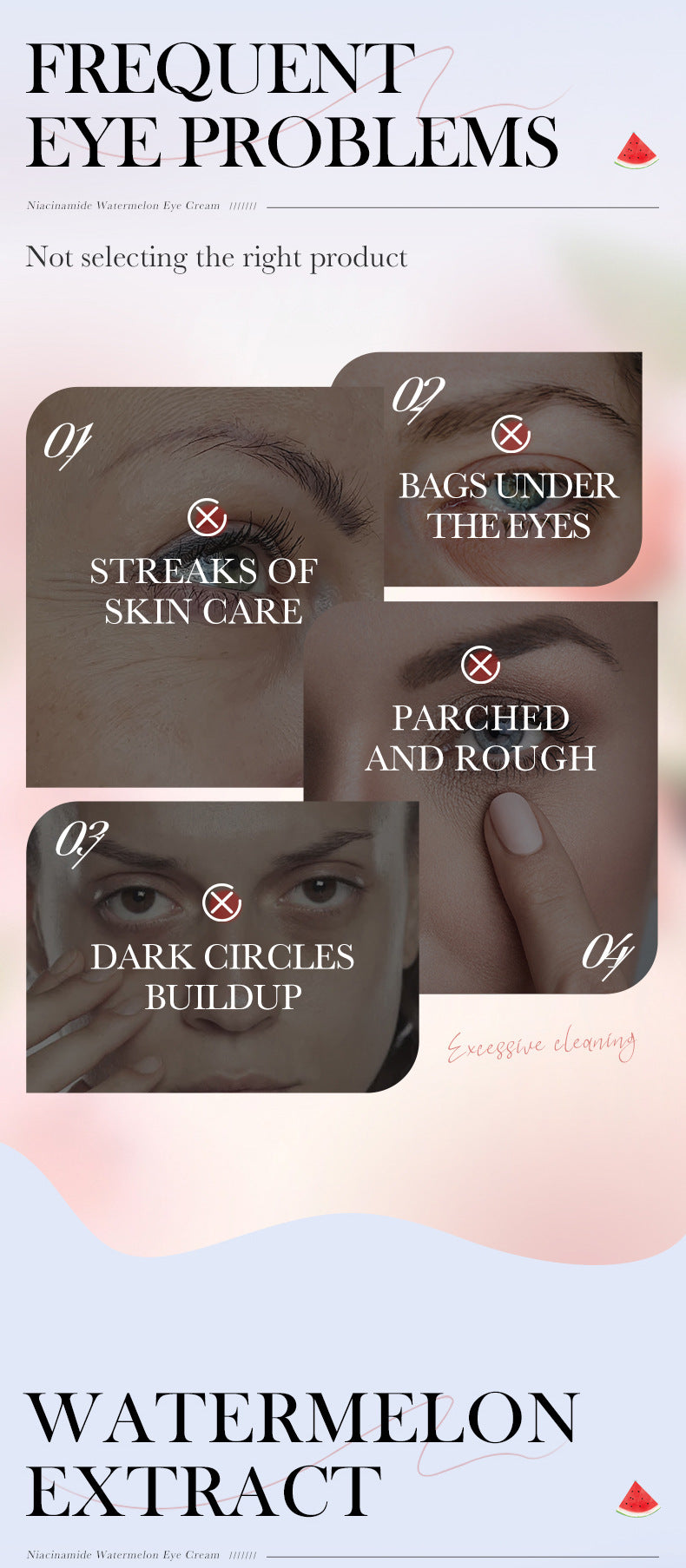 Watermelon Niacinamide Essence Eye Cream SADOER Moisturizing Eye Cream for Eye Area Wholesale Cross-Border Trade