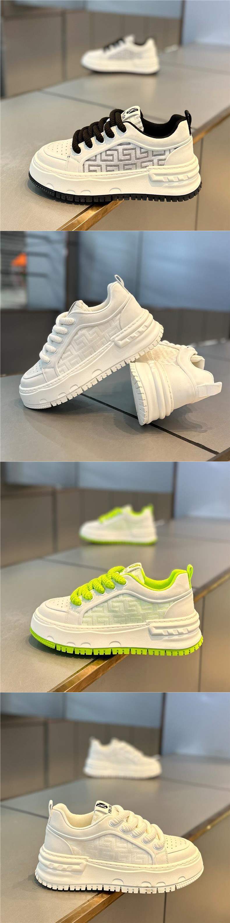 Men's New White Sneakers Mesh Breathable Casual Shoes Fashion Versatile Board Shoes Trendy Sports Shoes Loafers