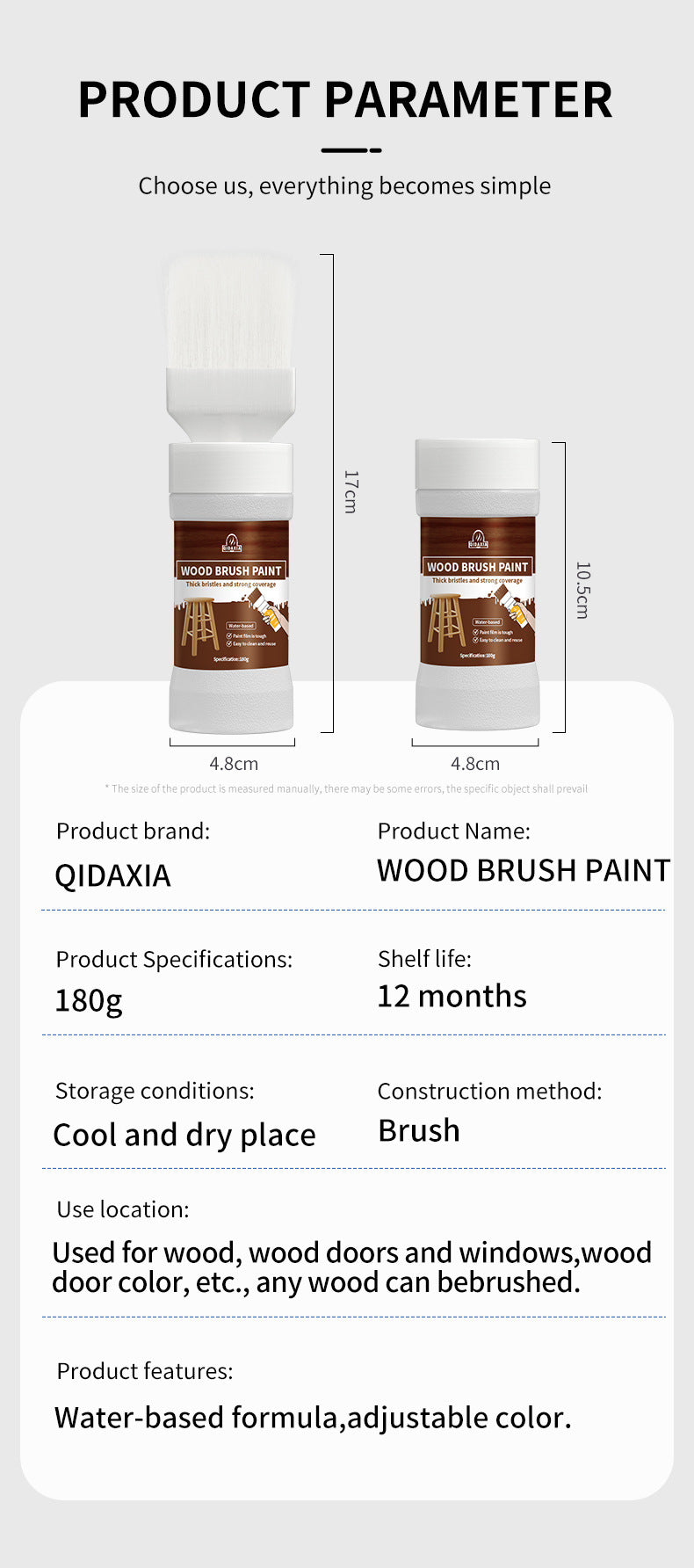 New Product Brush Paint Water-Based Wood Paint Furniture Renovation Bedside Table Wood Coating Paint Renovation Magic Tool