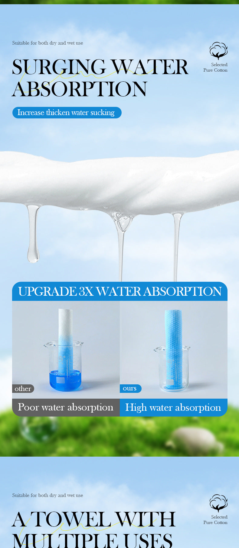 Pure Cotton Skin-Friendly Face Towel50Pumping SADOER Daily Makeup Remover Towels Face Towels Cross-Border Wholesale