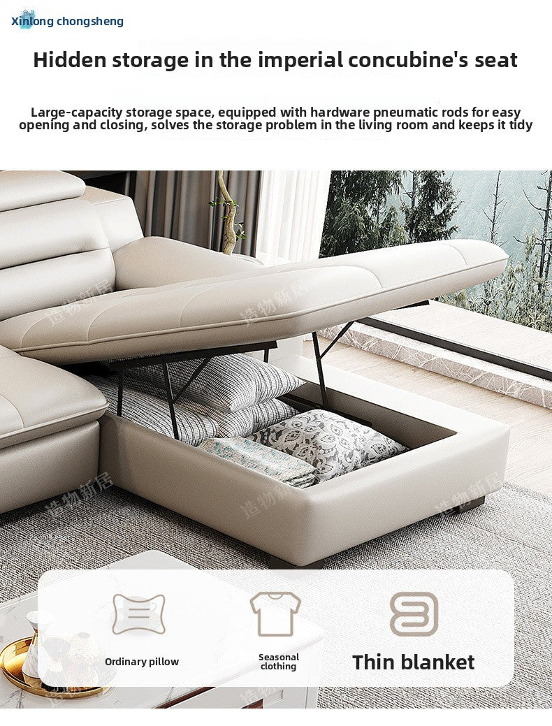 Factory Direct Sale Top Layer Cowhide Multifunctional Wall-Mounted Electric Functional Sofa Space Capsule Simple Modern Living Room Sofa