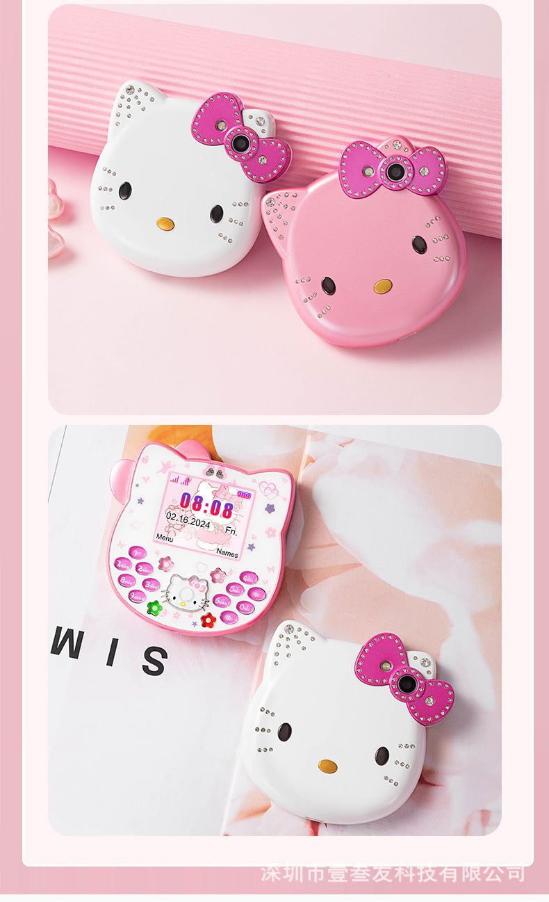 i168Mini Button Straight New Model Mini Hellokitty Small Phone Hot Sale Cartoon Cute