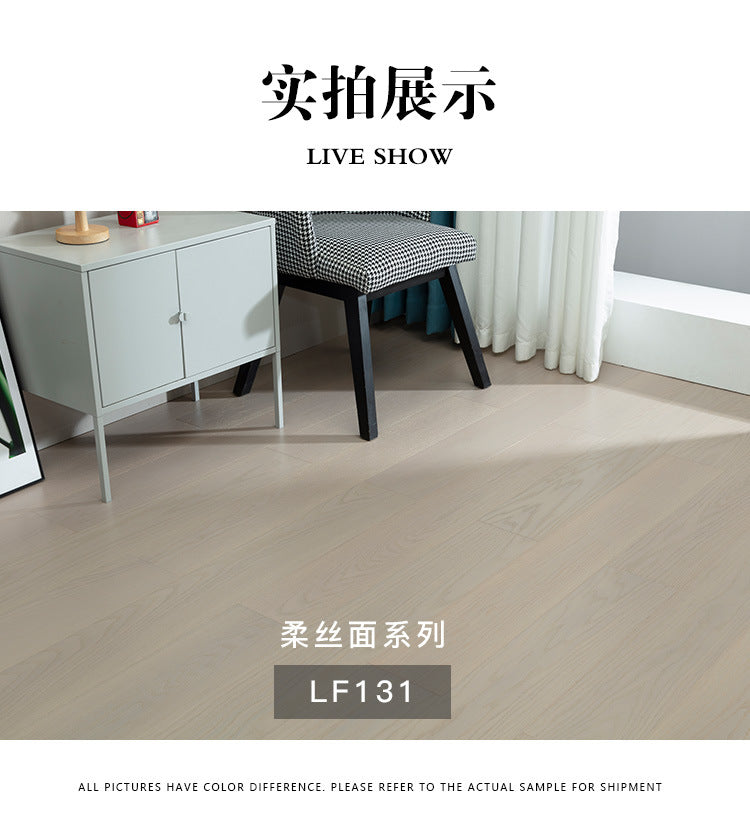Free home installation with solid wood skirting board included Smooth Skin Feel Lacquer Flooring New Three-Layer Solid Core Real Wood Oak Flooring
