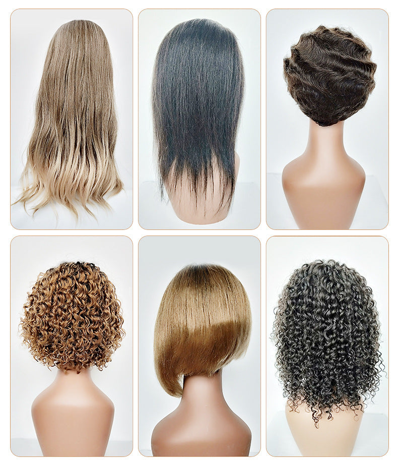 European Hair Band Wig Headband Medium Short Straight Hair African Headscarf Bob Trendy Element Bangs