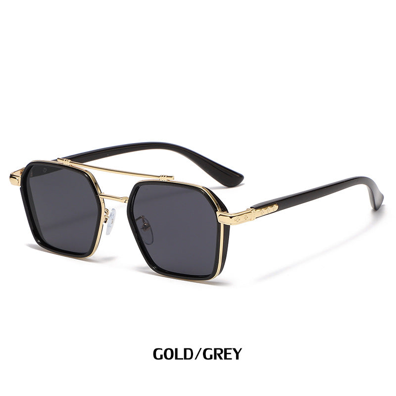 New Sunglasses Internet Celebrity Wei Ting Same Style Sunglasses for Men Trendy Large Square Frame Sunglasses for Men ins Sun Protection Glasses