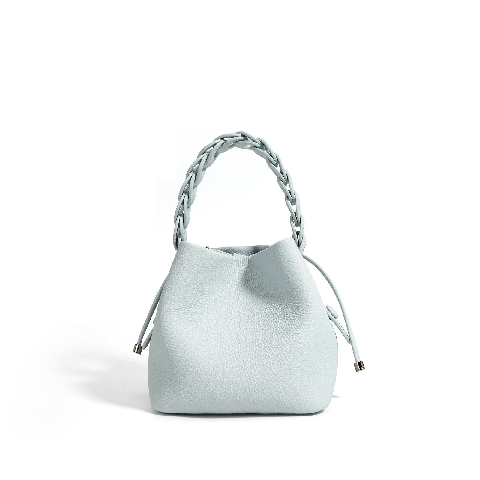 European Style New Top Layer Cowhide Bucket Bag High-Quality Genuine Leather Fashion Women's Handbag Tote Shoulder Crossbody Bag Woven
