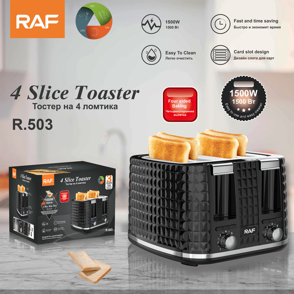 RAF European Standard Toaster Household Double Layer Bread Machine Breakfast Machine Toaster Multifunctional Sandwich Maker
