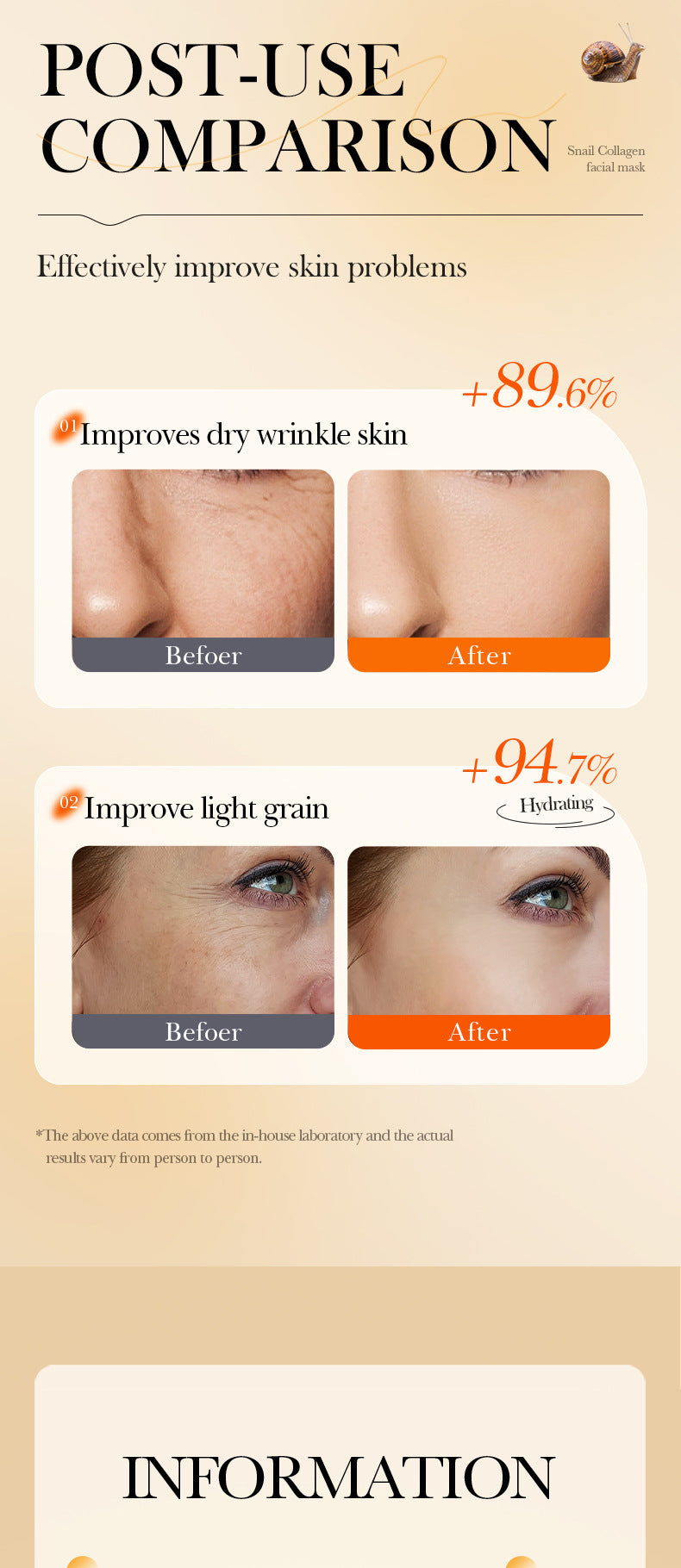 Full English Snail Face Mask SADOER Collagen anti-wrinkle firming delicate skin mask  wholesale