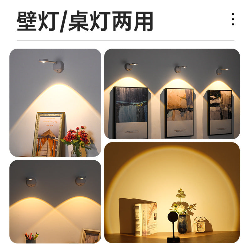 new indoor wireless wall light spotlight Charging led Intelligent Human Body Sensor Light Remote Control Picture Light