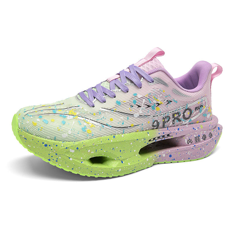 2025Autumn New Red Rabbit9Fluorescent Parent-Child Comfortable Sports Shoes High Elasticity Really Soft Sole Carbon Plate Wear-Resistant Running