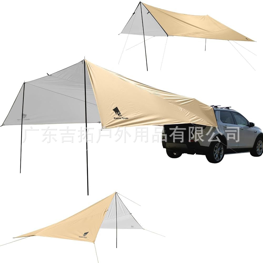 Extra Large Space Car Rear Canopy Outdoor Camping Multi-Person Sunshade Rainproof Sunscreen Tarp Butterfly Canopy