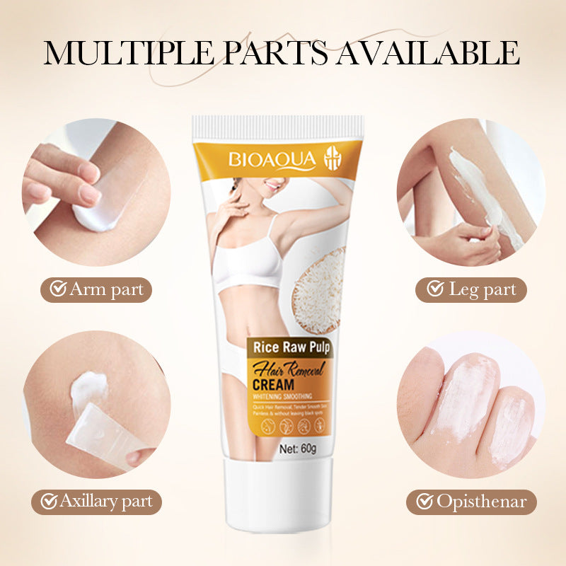 Rice Puree Whitening Hair Removal Cream BIOAOUA Smooth Armpit Hair Removal Leg Hair Removal Cream Cross-Border Wholesale