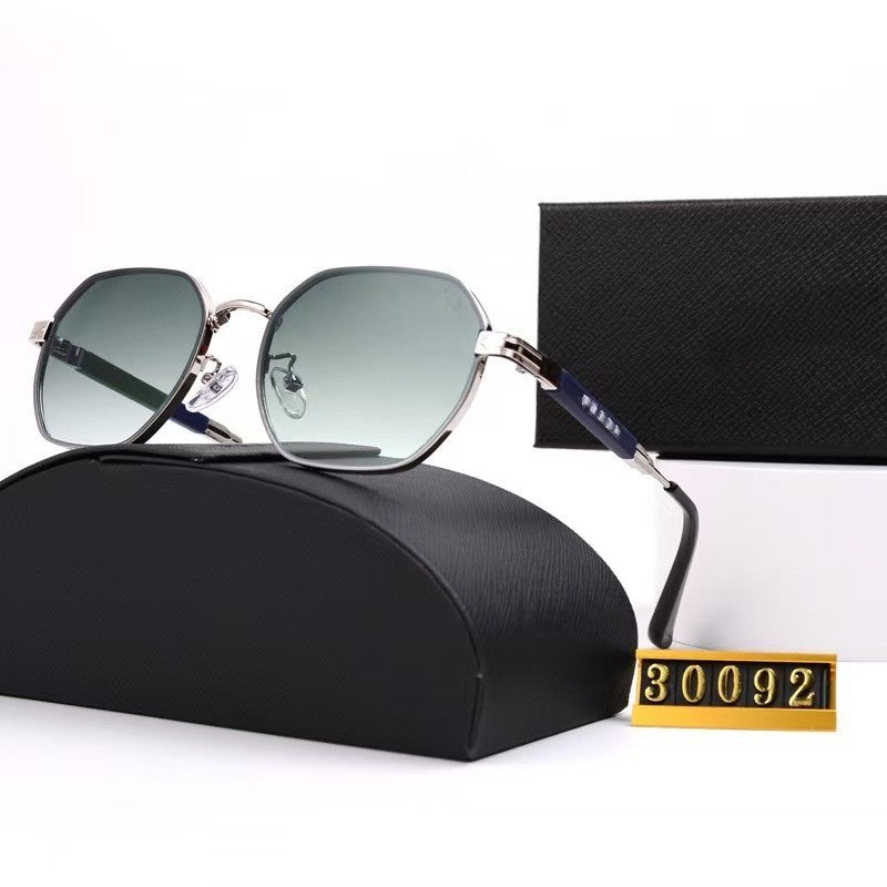 New P Home High-End Sunglasses Metal Trendy Polygonal Small Frame Unisex Sunglasses Retro Glasses