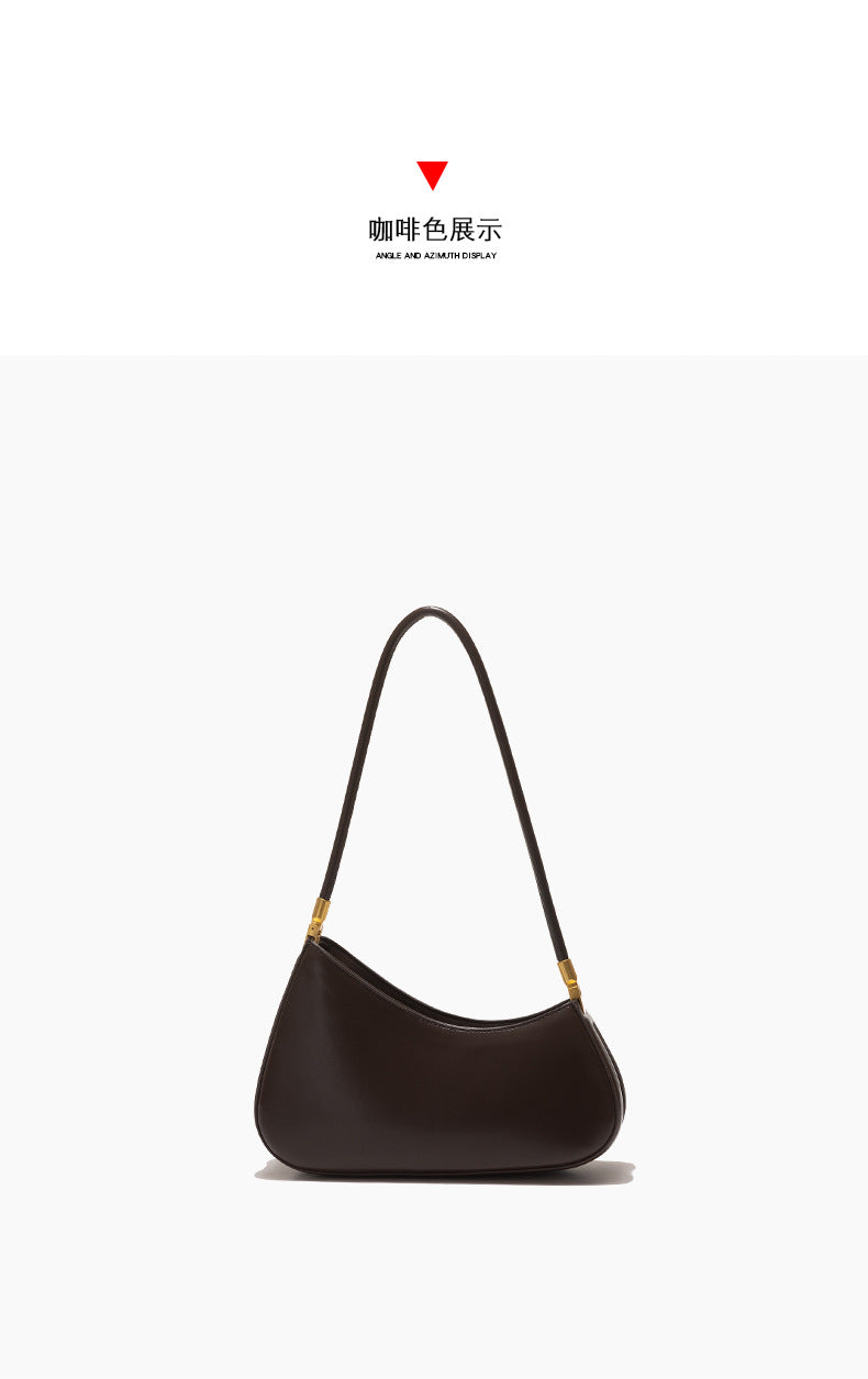 European and American Niche French Retro Underarm Fashion Women's Bag Light Luxury Simple Large Capacity Handbag Women's Single Shoulder Baguette Bag