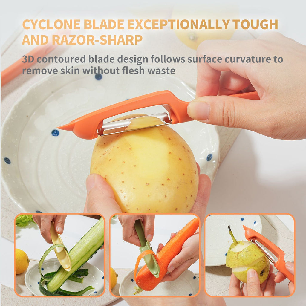 New Multifunctional Fruit and Vegetable Cleaning Tool, Two-in-One Peeler for Potatoes, Fruit Tree Cleaning Brush