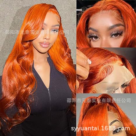 Ginger Orange 13x4 Lace Front Wigs  Body Wave Synthetic Wig