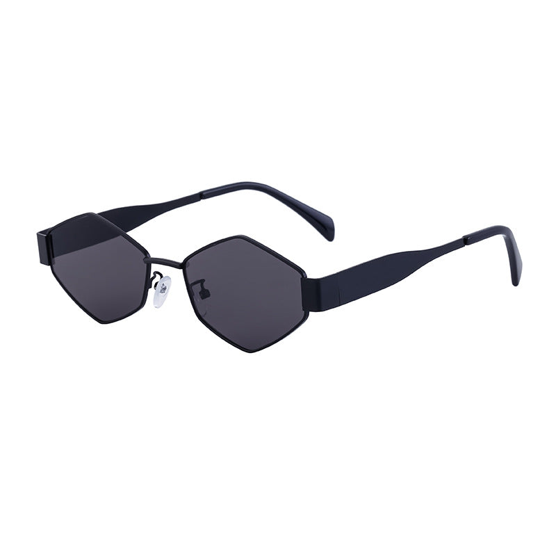 European and American Fashion Irregular Metal Sunglasses for Women Trendy Personality Wide Temple Sunglasses Wholesale sunglass