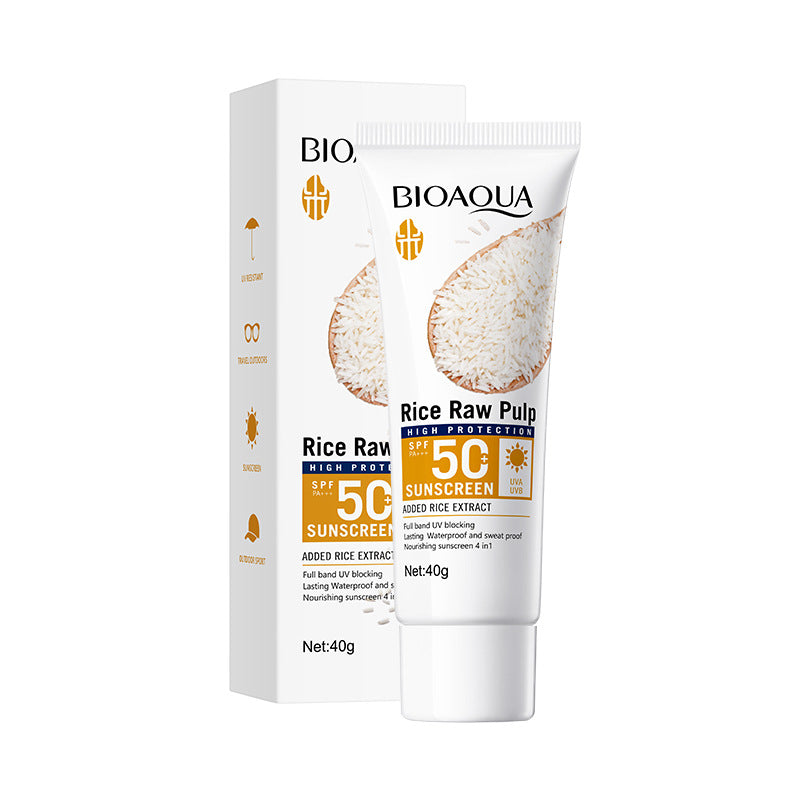 Full English Rice Puree Sunscreen40g BIOAOUA Sunscreen Isolation Cream Sunscreen  Foreign Trade Wholesale