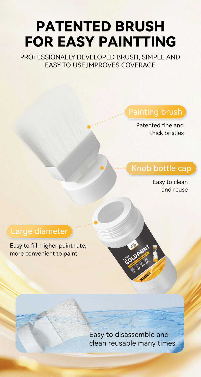 Water-based Gold Foil Paint Gold Paint Water-based Paint Iron Art Iron Door Railing Renovation with Brush Paint Manufacturer