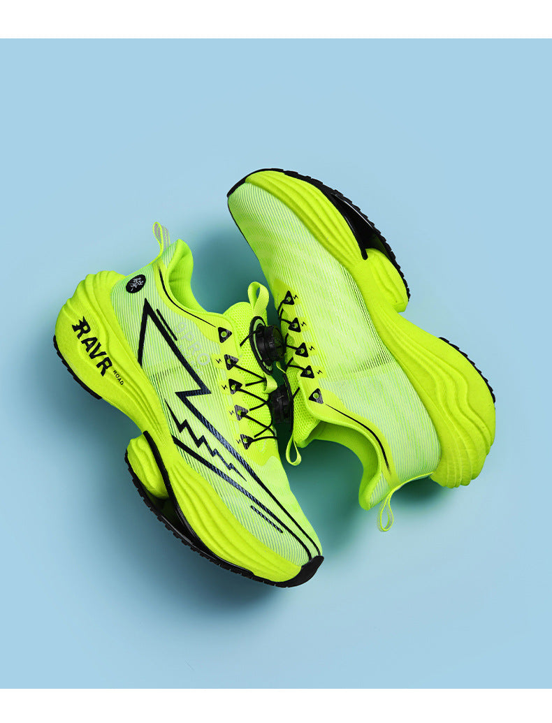 2025Autumn Winter Casual Fashion Double Mesh Knob Buckle Sneakers Super High Elastic Soft Sole Carbon Plate Anti-Slip Running Shoes