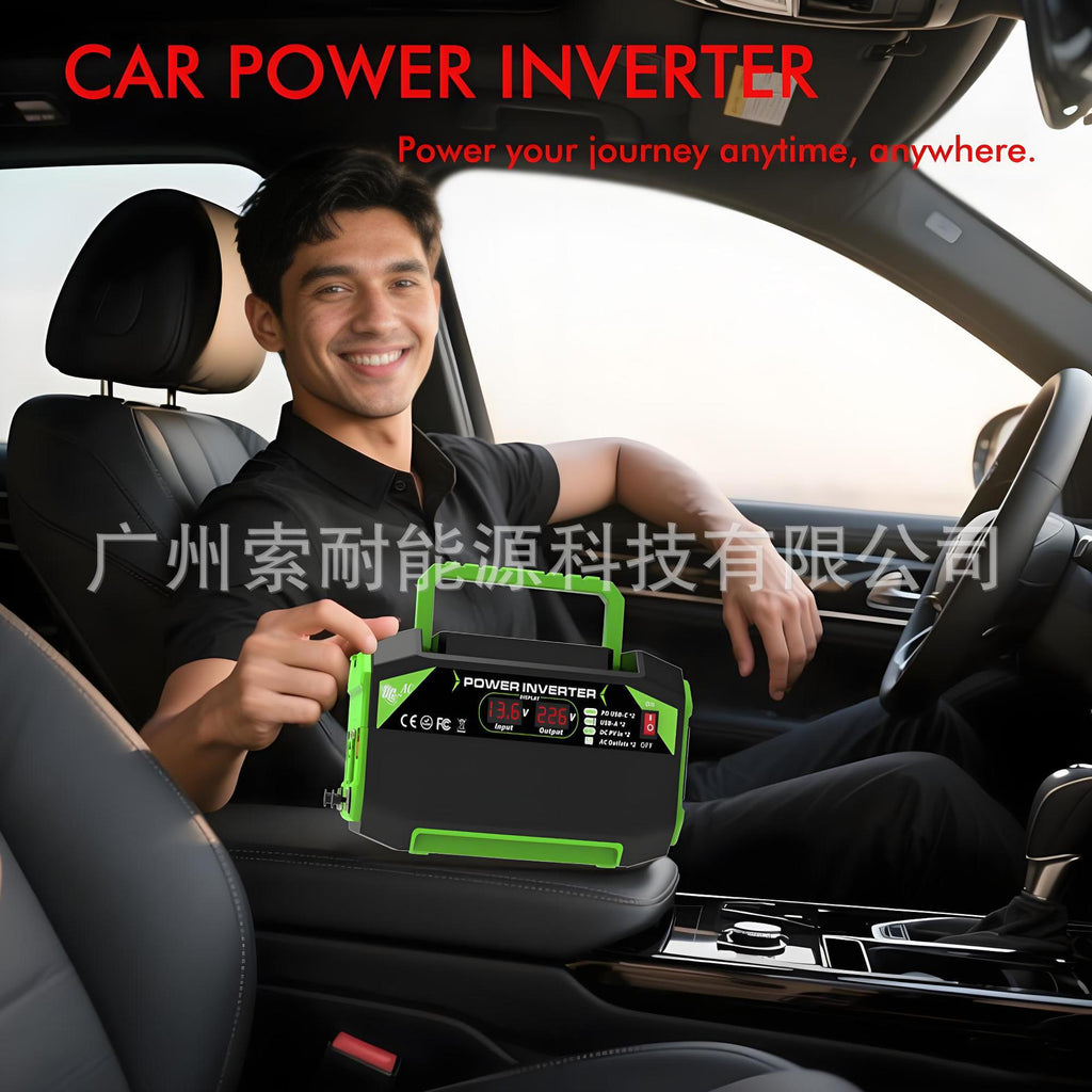 Brazilian standard socket car inverter300W/500W12V Turn110V/220V Double Digital Display/USB/Type-C