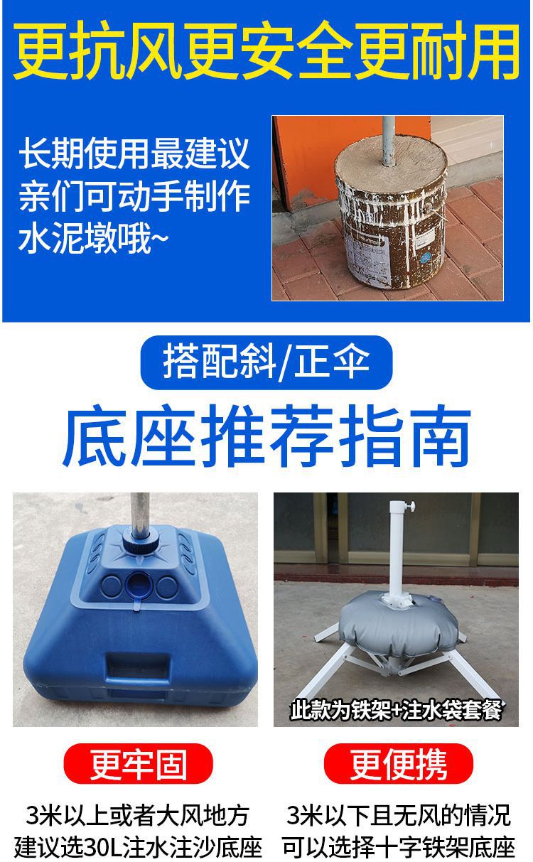 Sunshade Umbrella Shop Storefront Inclined Umbrella Outdoor Stall Large Umbrella Courtyard Folding Thickened Sunshade Canopy Large Long Umbrella