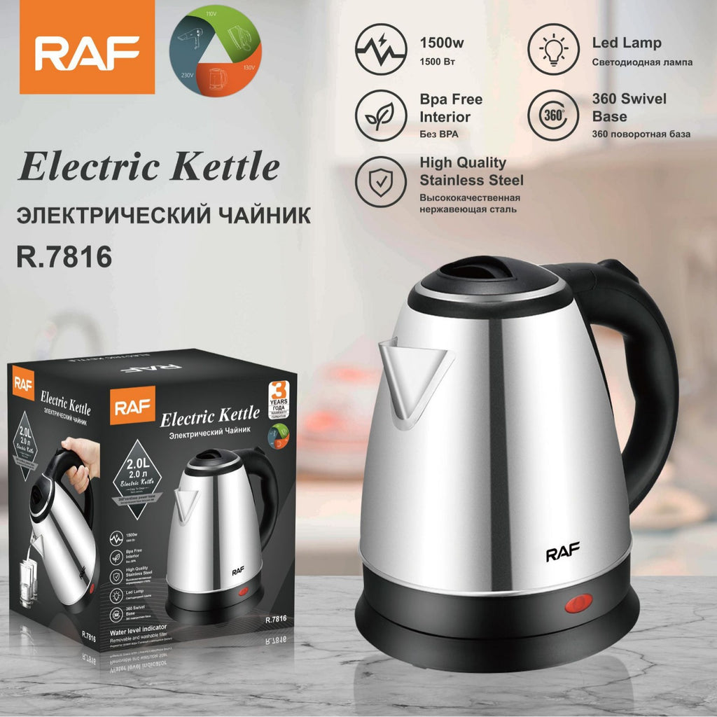 Wholesale European and American Standards2.0L Stainless Steel Inner Liner Electric Kettle Quick Pot Electric Kettle with Inner Steel Lid Gift