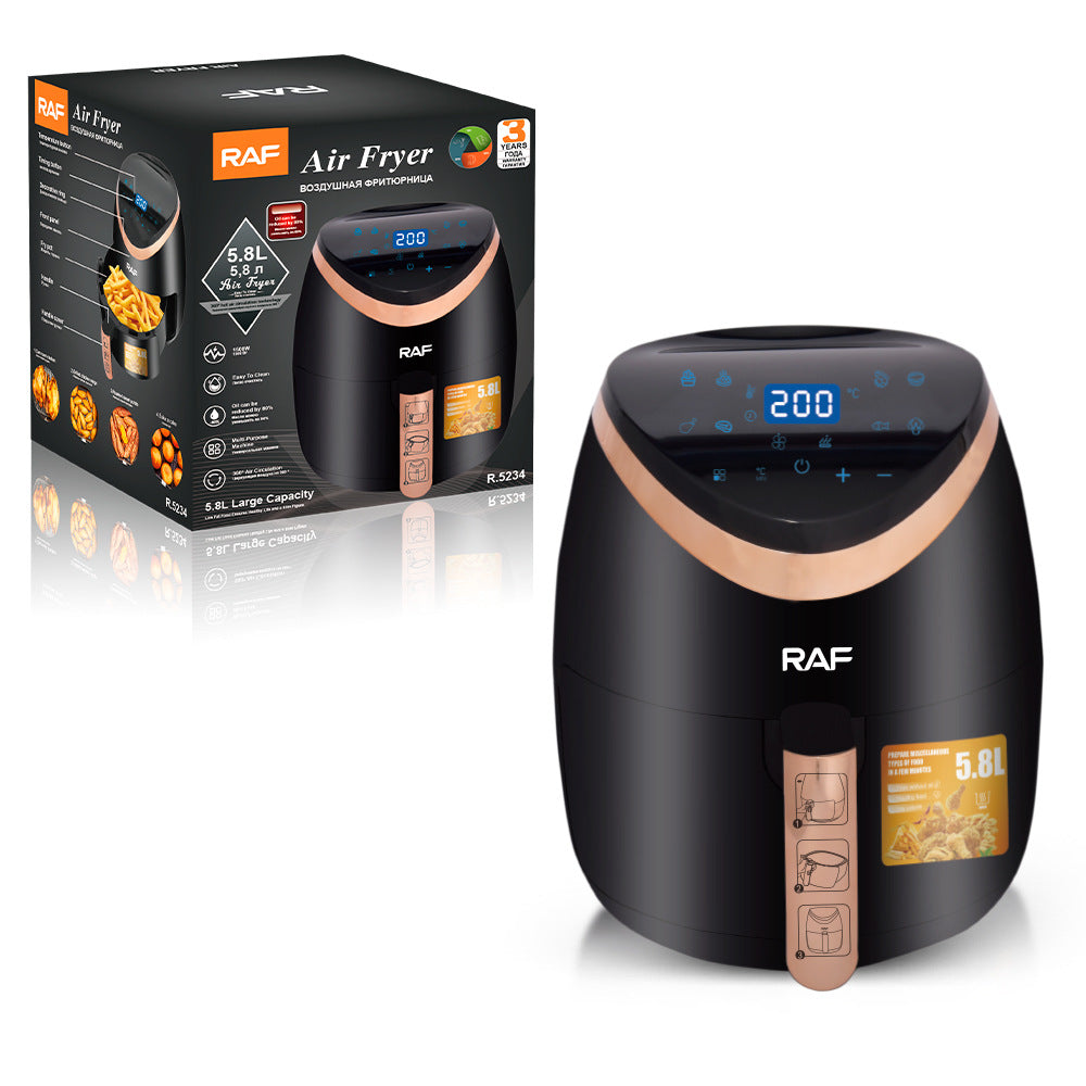 RAF European Standard Smart Touch Air Fryer5.8L Large capacity household fully automatic intelligent multifunctional