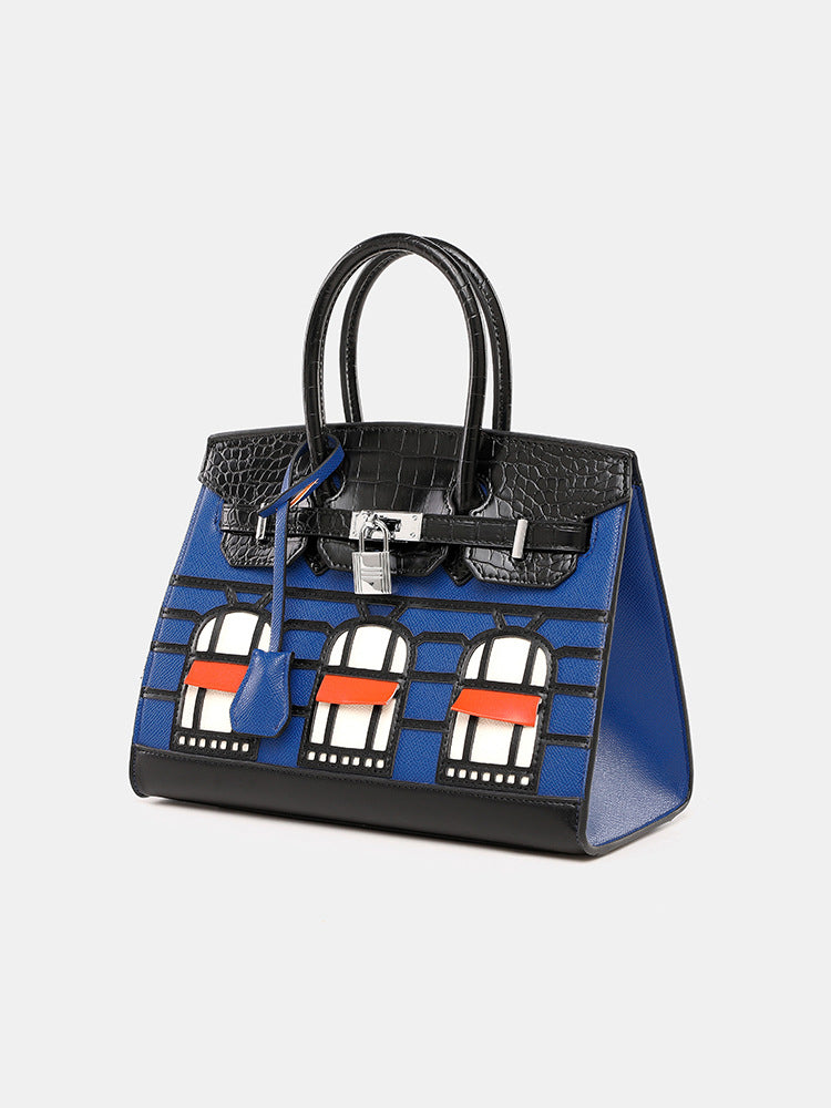 2024New Style House Bag Feel Platinum Bag Crocodile Pattern Casual Versatile Elegant Handbag Single Shoulder Crossbody Bag