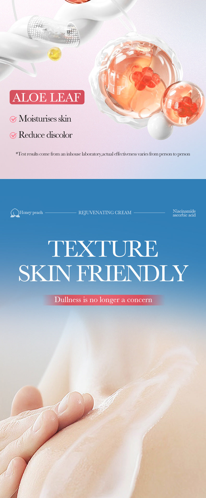 Full English Peach Niacinamide Whitening and Rejuvenating Cream SADOER Moisturizing Body Lotion  Wholesale