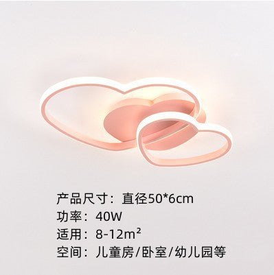 Master Bedroom Simple Modern Cozy Romantic LED Ceiling Lamp Creative Heart-Shaped Children's Room Wedding Room Girl's Room Lamp