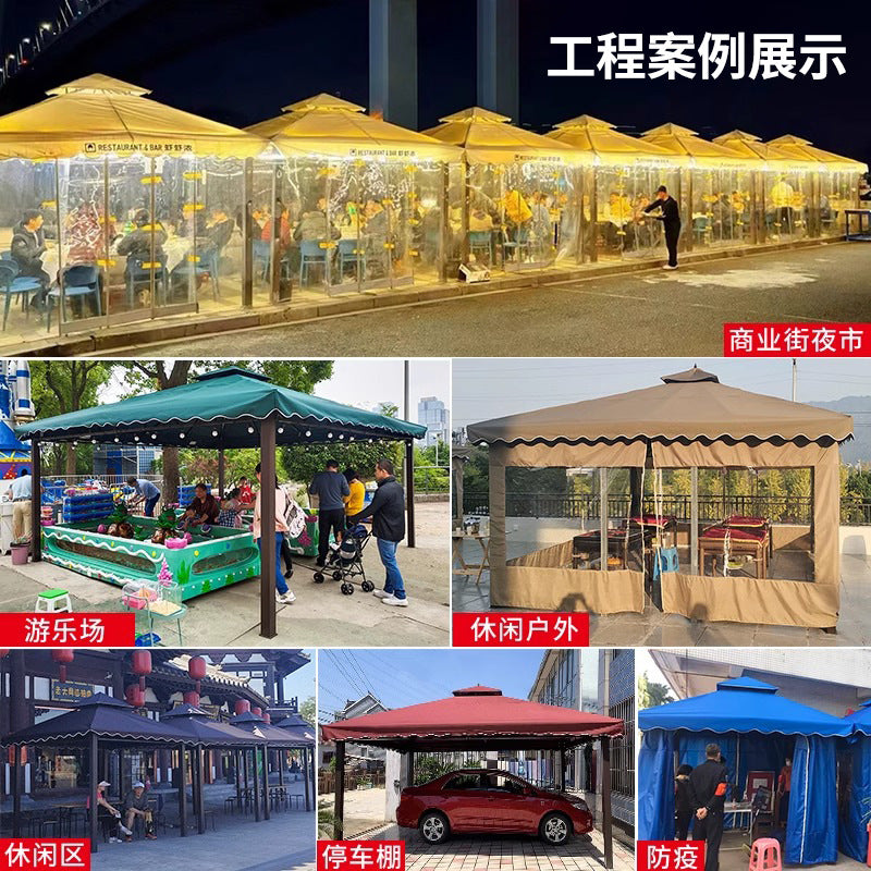 Outdoor Sunshade Canopy Rain Shelter Courtyard Garden Villa Four-legged Pavilion Advertising Event Large Roman Tent Umbrella Wholesale