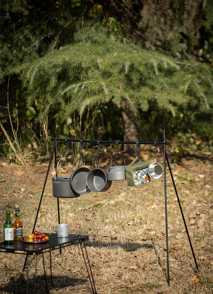 Outdoor Folding Triangle Storage Rack Hanging Rack Light Stand Camping Portable Ultra-light Aluminum Alloy Storage Rack Camping
