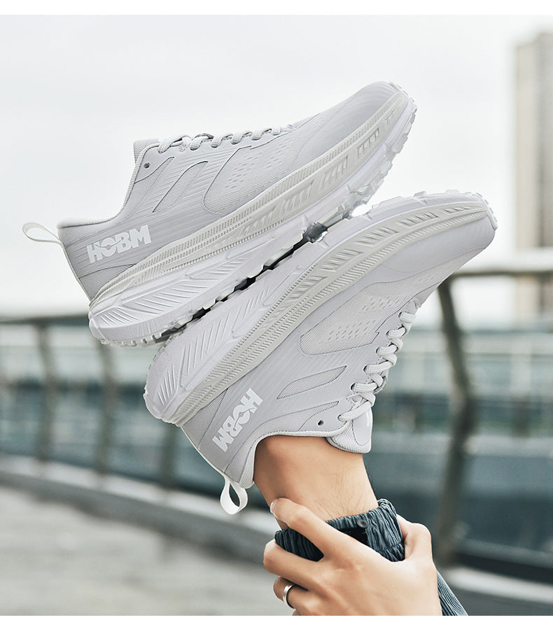 Running Shoes Sports Trendy Shoes Summer Soft Sole Lightweight Breathable Jump Rope Wide Last Marathon Jogging Thick Sole Cushioning Men's Shoes