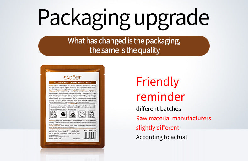 Full English Goddess Mask SADOER Hyaluronic Acid Moisturizing Hydrating Face Mask Sheets Wholesale for  Trade