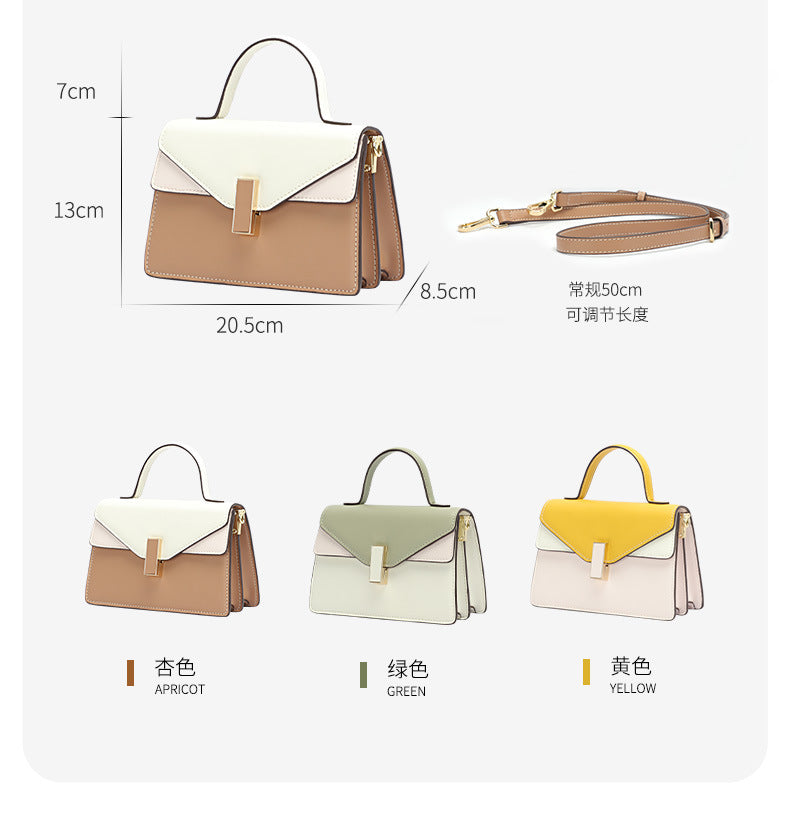 Factory Fashion Color-Block Crossbody Women's Bag Niche Versatile Handbag Elegant Small Square Bag Daily Commute Bag
